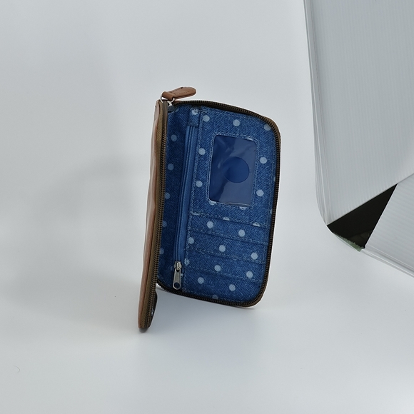 3-Piece Matching Blue Polka Dot Tote & Wallet Set - Picture 6 of 15